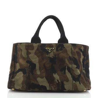 Prada Canapa Tote Printed Canvas Large