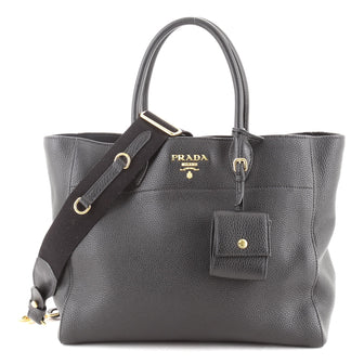 Prada Dual Strap Convertible Open Tote Vitello Daino Medium