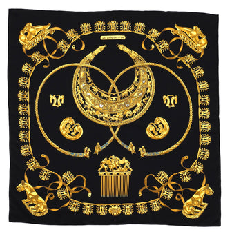 Hermes Les Cavaliers D'Or Scarf Printed Silk 90