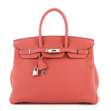 Hermes Birkin Handbag Red Togo with Palladium Hardware 35