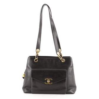 Chanel Vintage Front Pocket Tote Lambskin Medium