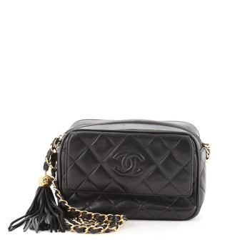 Chanel Vintage Front Pocket Camera Bag Quilted Leather Mini
