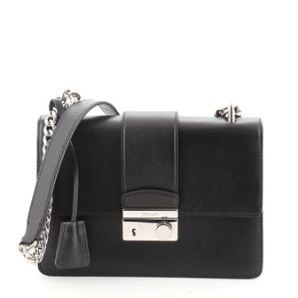 Prada Sound Chain Shoulder Bag Saffiano Leather Small