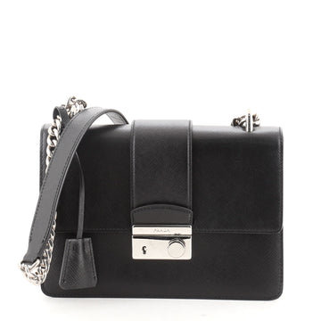 Prada Sound Chain Shoulder Bag Saffiano Leather Small