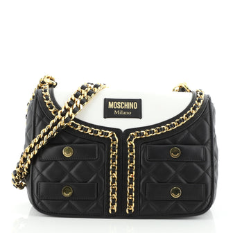 Moschino Jacket Shoulder Bag Quilted Leather Small
