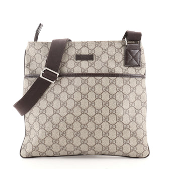 Gucci Flat Messenger Bag GG Coated Canvas Large