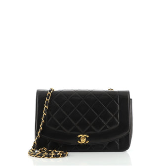 Chanel Vintage Diana Flap Bag Quilted Lambskin Medium