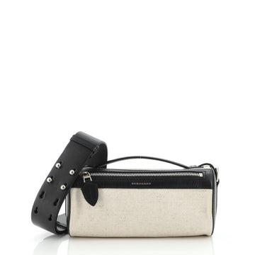 Burberry Barrel Crossbody Bag Canvas with Leather Small