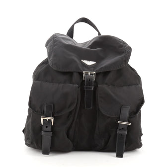 Prada Double Front Pocket Backpack Tessuto Medium