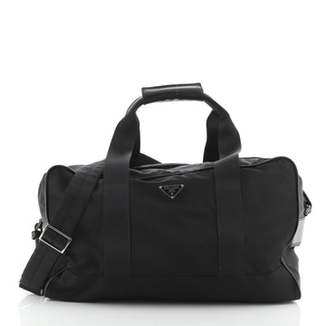 Prada Convertible Weekend Duffle Bag Tessuto with Leather Large