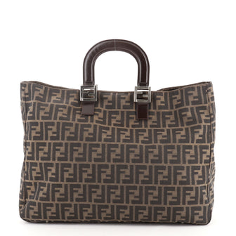 Fendi Vintage FF Handle Tote Zucca Canvas Large