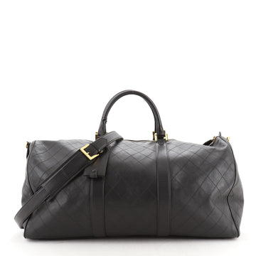 Chanel Vintage Diamond Stitch Boston Bag Quilted Lambskin XL