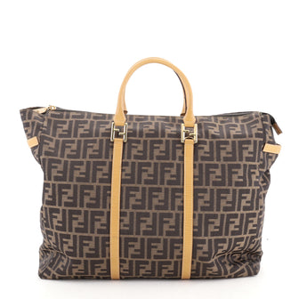 Fendi Vintage Zip Travel Tote Zucca Canvas Large