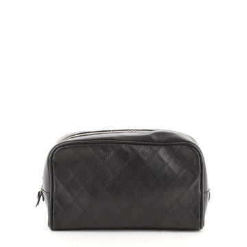 Chanel Vintage Zip Cosmetic Pouch Quilted Calfskin Large