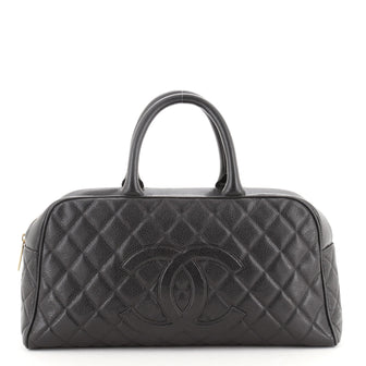 Chanel Timeless CC Bowler Bag Quilted Caviar Large