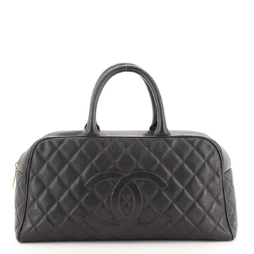 Chanel Timeless CC Bowler Bag Quilted Caviar Large