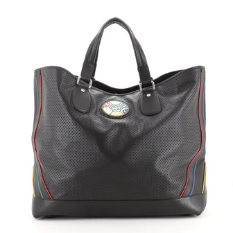 Gucci GG Interlocking Tote Perforated Leather Large