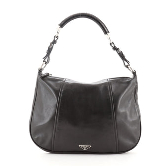 Prada Covered Handle Hobo Soft Calf Medium