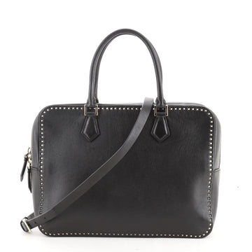 Valentino Convertible Zip Satchel Leather with Micro Rockstuds Medium