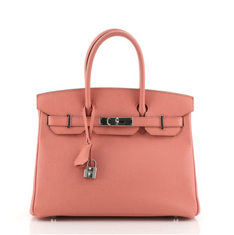 Hermes Birkin Handbag Pink Epsom with Palladium Hardware 30