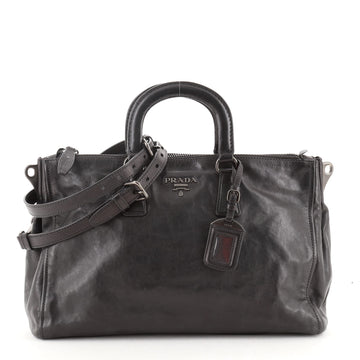 Prada Convertible Zip Satchel Glace Calf Large