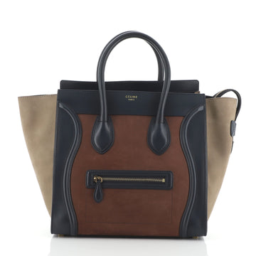 Celine Tricolor Luggage Bag Suede Mini
