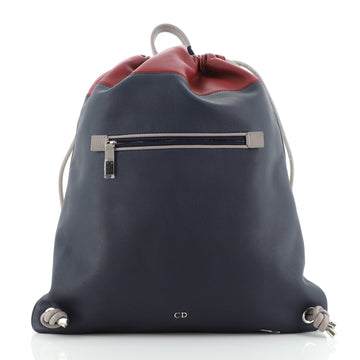 Christian Dior Drawstring Backpack Leather Medium