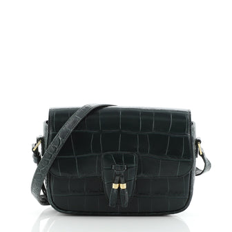 Celine Tassels Bag Crocodile Embossed Leather Medium