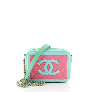 Chanel Filigree Vanity Clutch with Chain Quilted Caviar Mini
