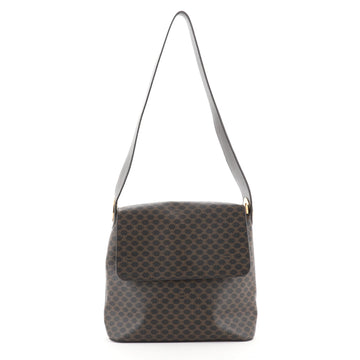 Celine Vintage Flap Shoulder Bag Macadam Coated Canvas Medium