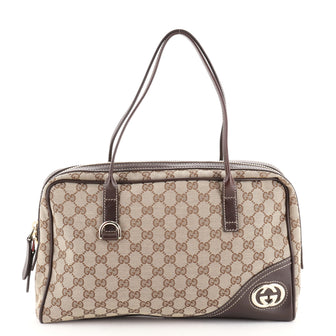 Gucci New Britt Boston Bag GG Canvas Medium