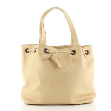 Chanel Vintage CC Drawstring Shoulder Bag Caviar Medium