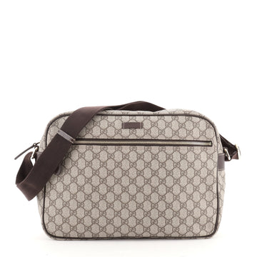 Gucci Front Zip Camera Bag GG Coated Canvas Large