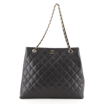 Chanel Vintage Chain Tote Quilted Caviar Medium
