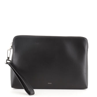 Christian Dior Wristlet Clutch Leather Large
