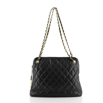 Chanel Vintage Zip Chain Shoulder Bag Quilted Leather Medium