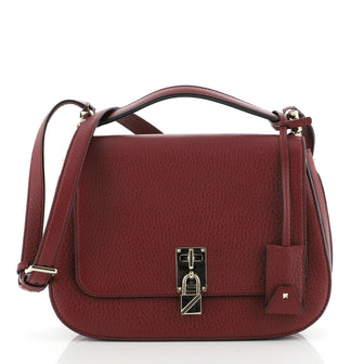 Valentino Joy Lock Messenger Bag Leather