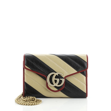 Gucci GG Marmont Chain Wallet Diagonal Quilted Leather Mini