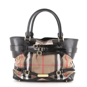 Burberry Bridle Lynher Tote House Check Canvas Medium