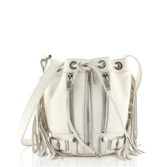Saint Laurent Rider Bucket Bag Fringe Leather Mini