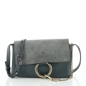 Faye Shoulder Bag Leather and Suede Small