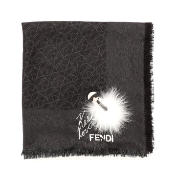 Fendi Karlito Shawl Silk Blend with Fur