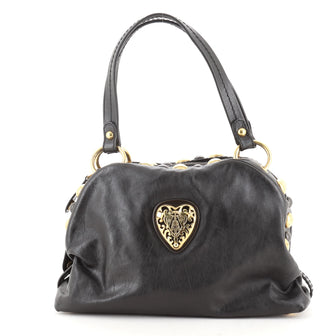 Gucci Babouska Heart Dome Satchel Leather Medium