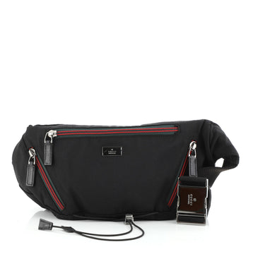 Gucci Multi Web Zip Drawstring Waist Bag Canvas
