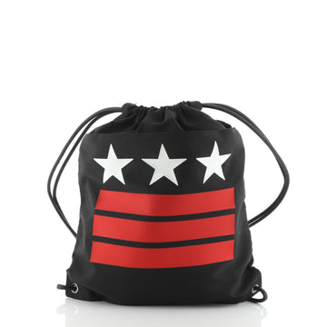 Fendi Drawstring Backpack Printed Nylon Large
