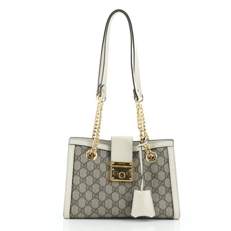 Gucci Padlock Chain Tote GG Coated Canvas Small