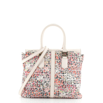 Fendi Convertible Satchel Floral Zucchino Canvas Medium