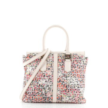 Fendi Convertible Satchel Floral Zucchino Canvas Medium