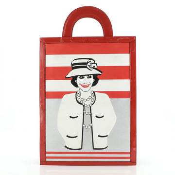 Chanel Vintage Portrait Tote Printed Leather and Quilted Patent Tall