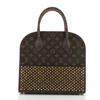 Louis Vuitton Christian Louboutin Shopping Bag Calf Hair and Monogram Canvas